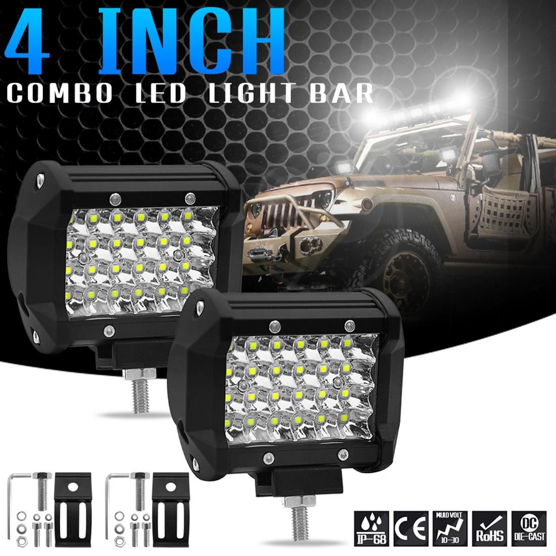 4 Inch 18W 1800Lm 4 Row Led Strip Light Working Refit Off - Road Vehicle Lamp Roof Strip Light 9
