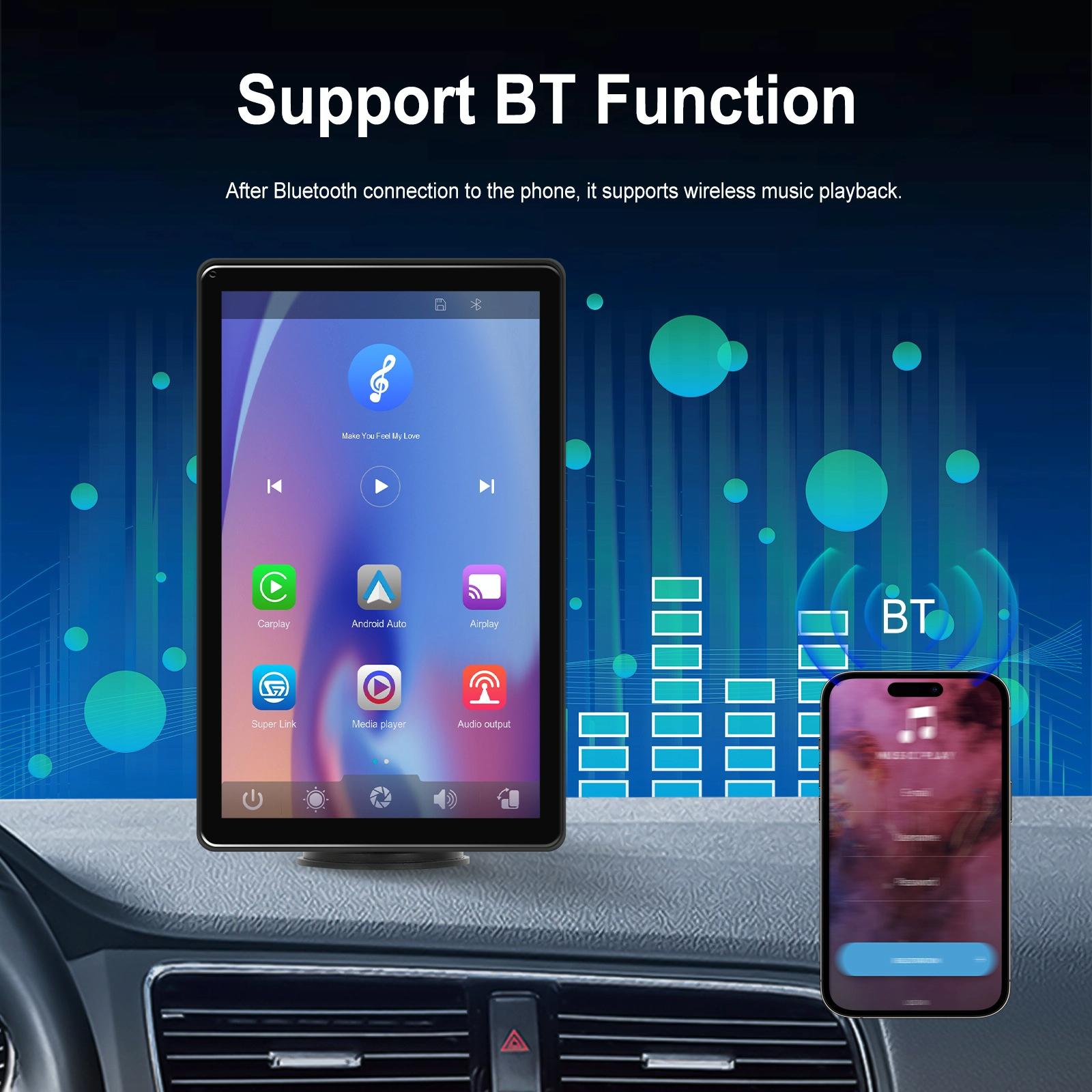 8 Inch Full Touch Car Screen Player - Horizontal / Vertical Carplay / Android Auto - Standard 8