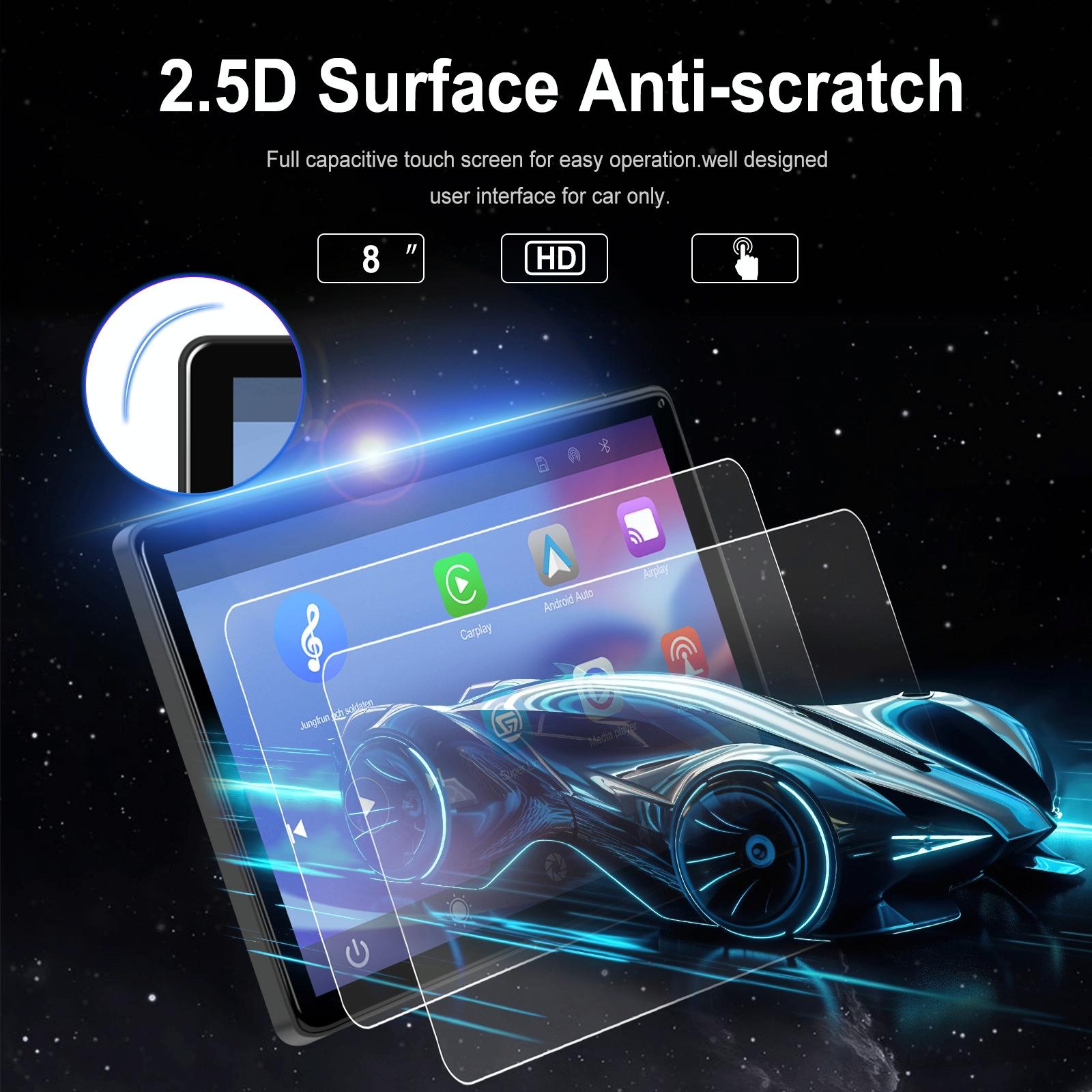 8 Inch Full Touch Car Screen Player - Horizontal / Vertical Carplay / Android Auto - Standard 13