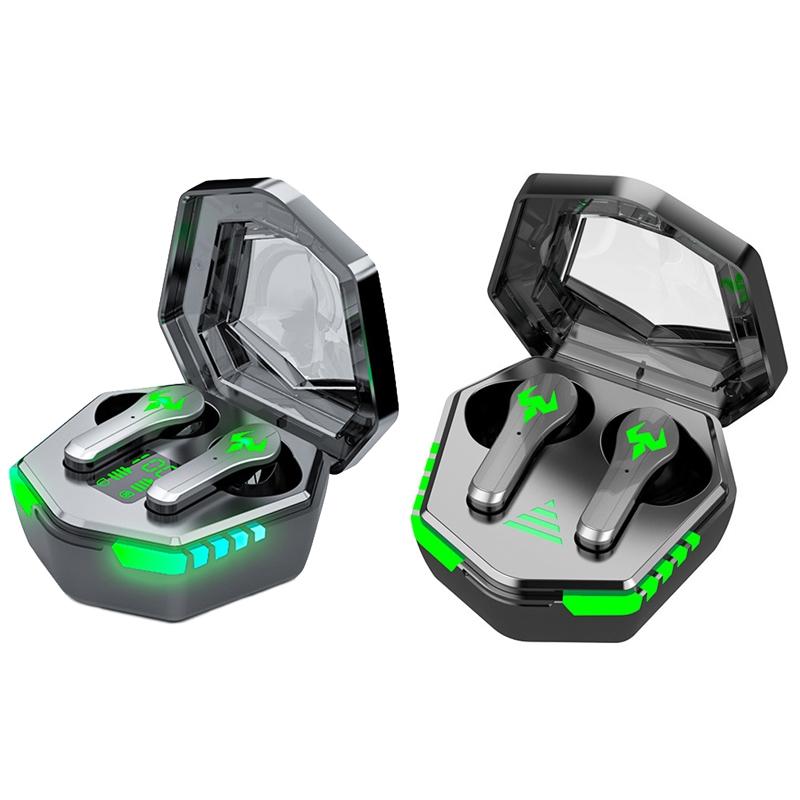 Low Latency Wireless Bluetooth Game Earphones with Colourful Lights - Digital Display 8