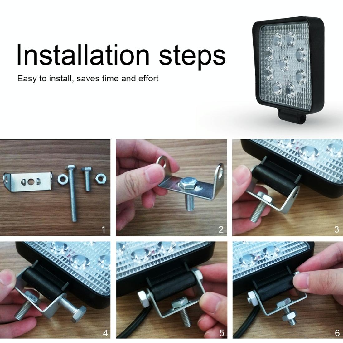 6.7W White Light Square - Shaped Waterproof Car Boat Marine Work Lights Spotlight Led Bulbs Dc 9 - 30V 11