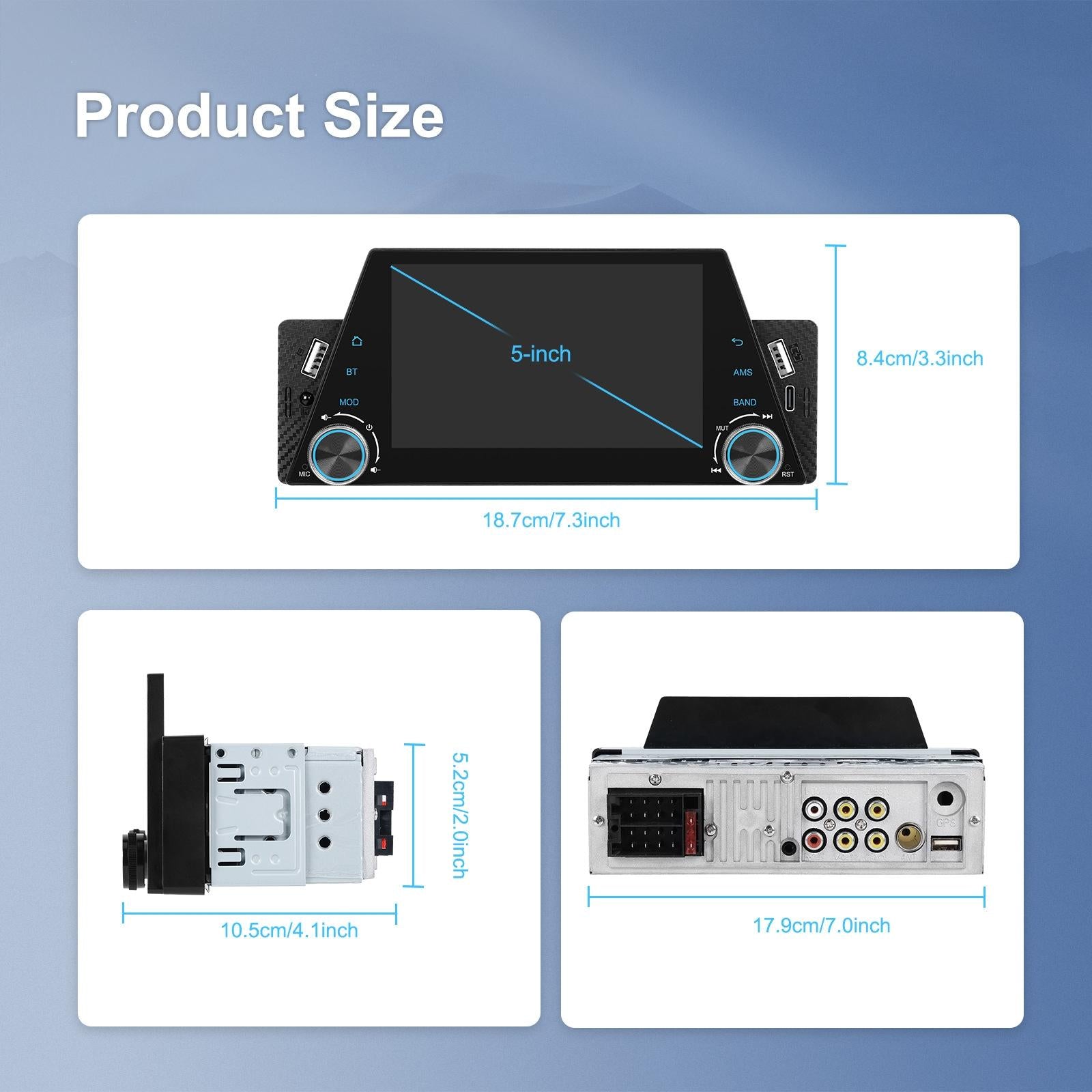 5 Inch Car Multimedia Player - Mirror Link / Steering Wheel Control - Standard 5