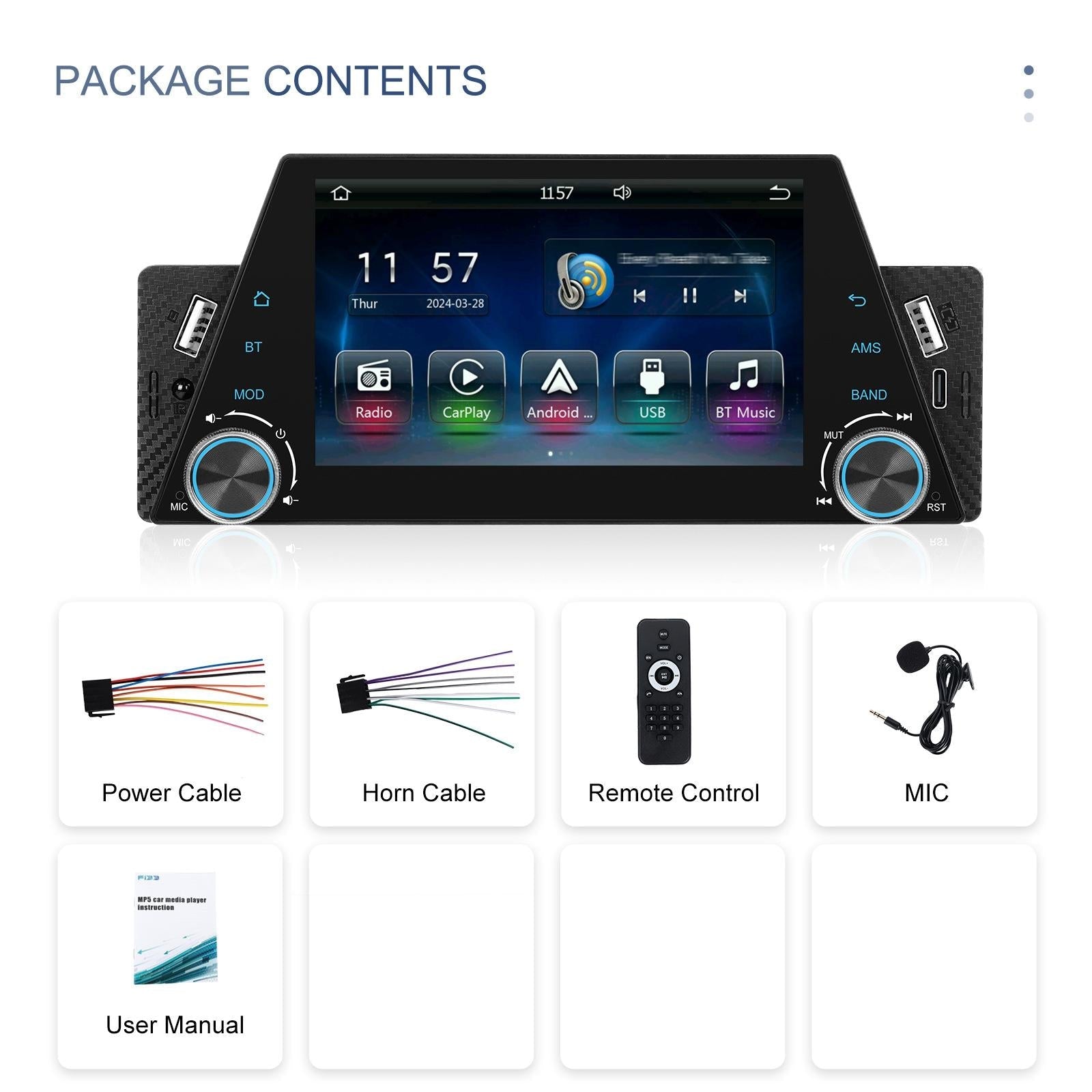 5 Inch Car Multimedia Player - Mirror Link / Steering Wheel Control - Standard 6