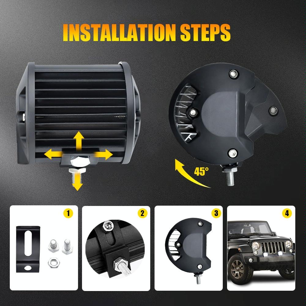 4 Inch 13W 3 Row Car Led Strip Light Working Refit Off - Road Vehicle Lamp Roof Strip Light With Yellow White Flash 10