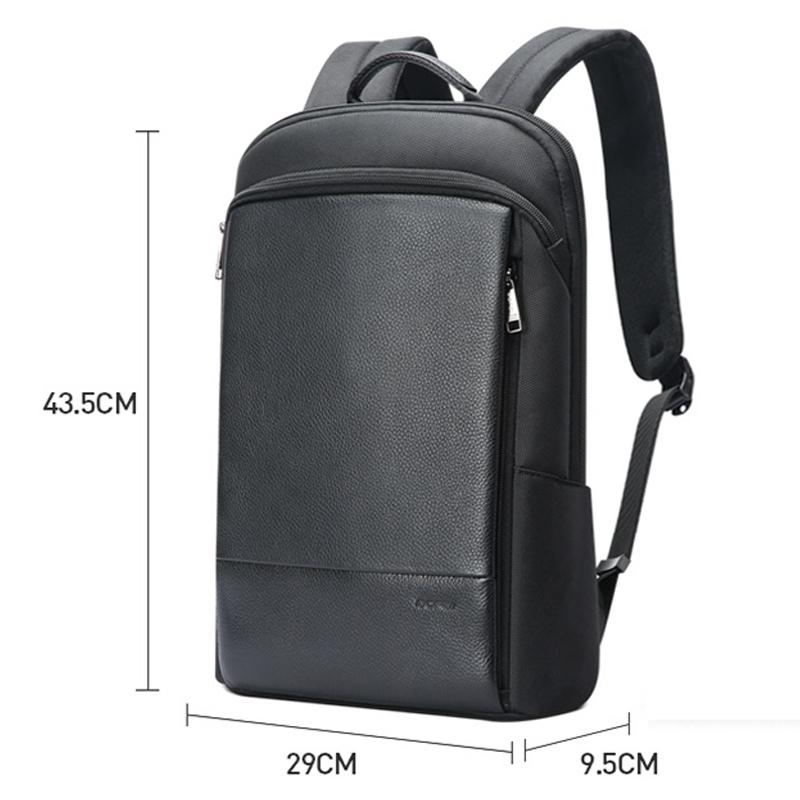 Waterproof Business Laptop Backpack - Genuine Leather Lightweight - Deluxe 5