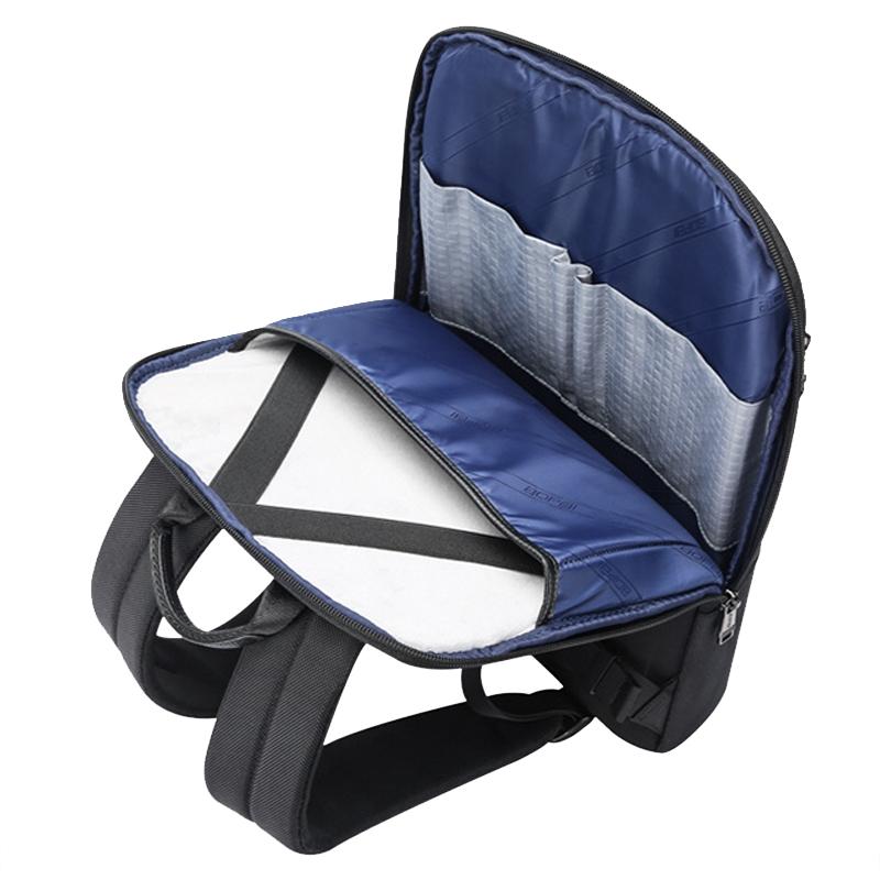 Waterproof Business Laptop Backpack - Genuine Leather Lightweight - Deluxe 6