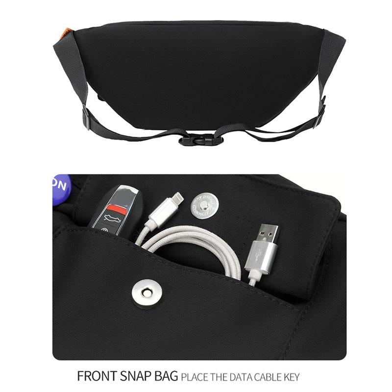 Chest Shoulder Messenger Bag Badge - Black + Badge 5