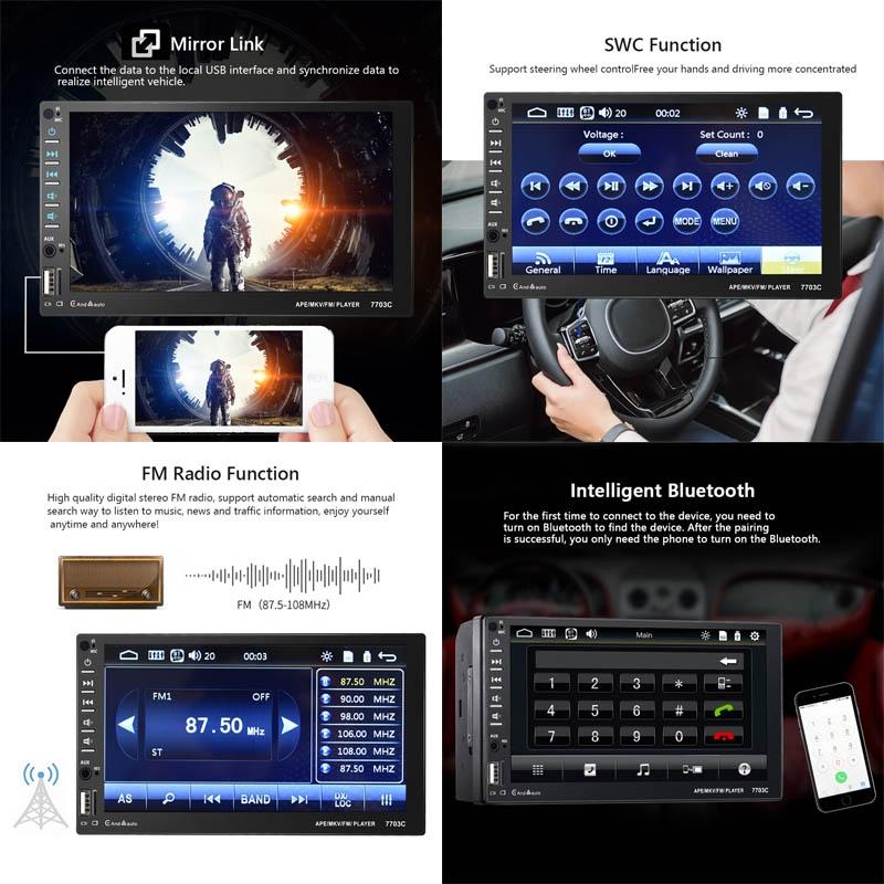 7 Inch Car Double Butt Mp5 Bluetooth Player - Universal Fit 5