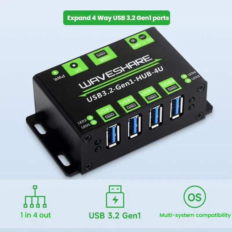 4-Port Usb 3.2 Hub With Metal Case 3