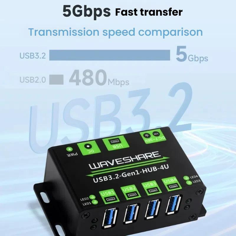 4-Port Usb 3.2 Hub With Metal Case 4
