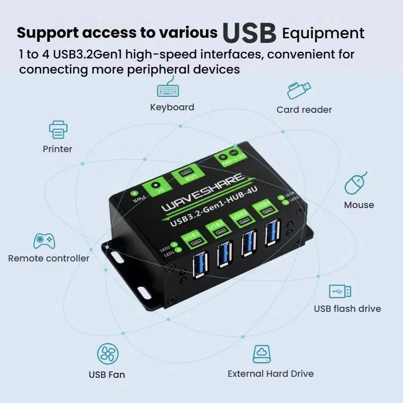 4-Port Usb 3.2 Hub With Metal Case 5