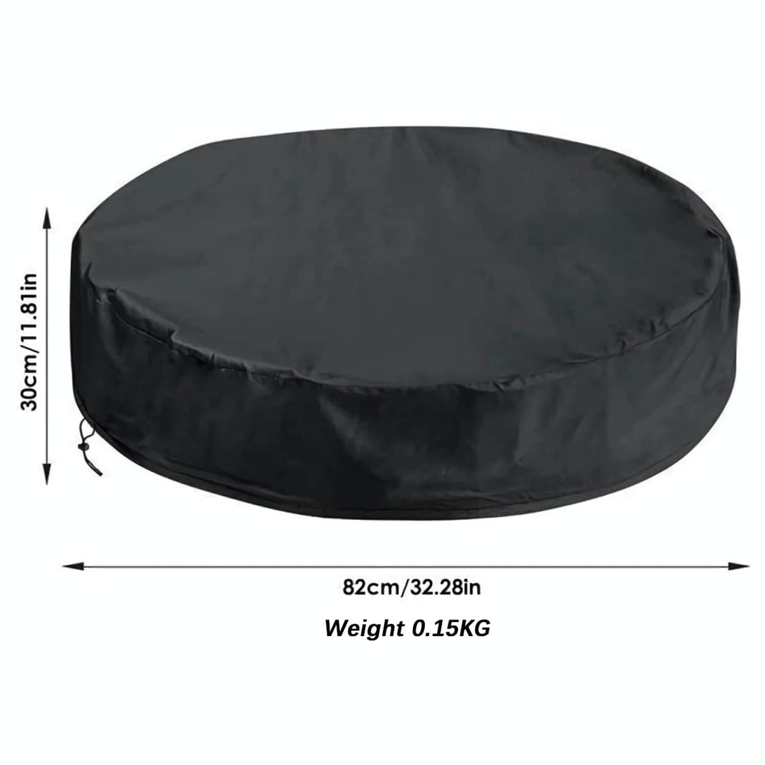 82x30cm Foldable Sunscreen Pool Cover - Dustproof Round Black & Silver 4