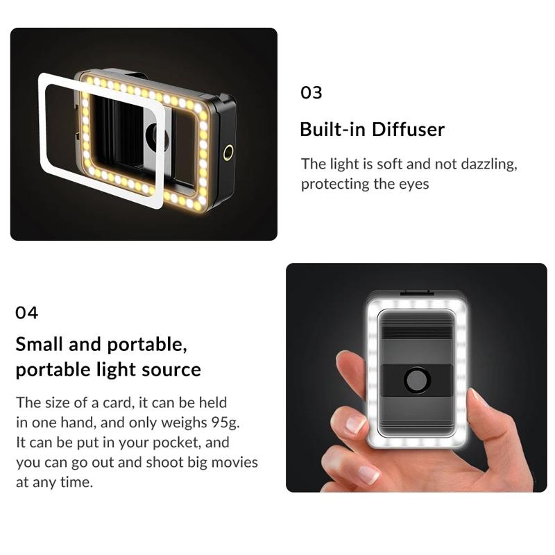 Universal Phone Clip with Multifunctional Fill Light - 1 / 4 & M17 M37 Thread Interface 3