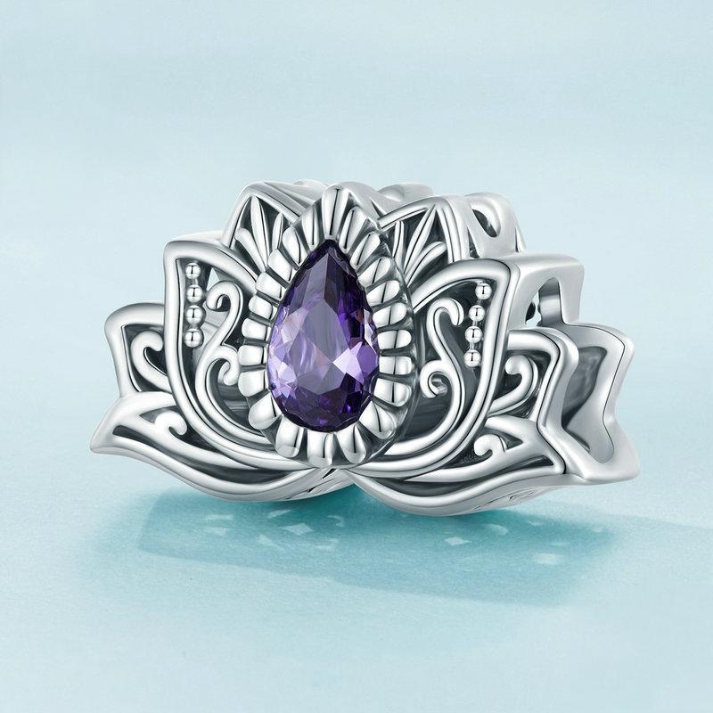 925 Sterling Silver Zircon Lotus Bracelet 3