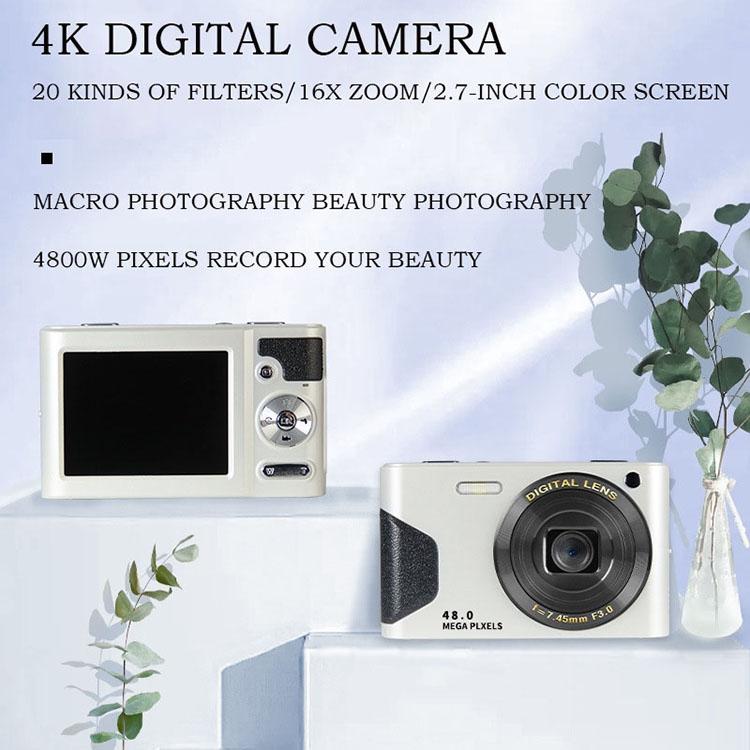 Retro 4K Digital Camera With 2.7 Lcd Screen - 30W Standard White 3
