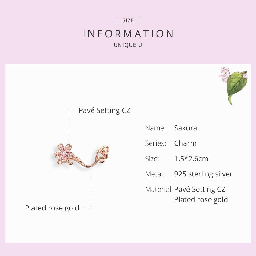 925 Sterling Silver Floral Diy Bracelet Charm 6