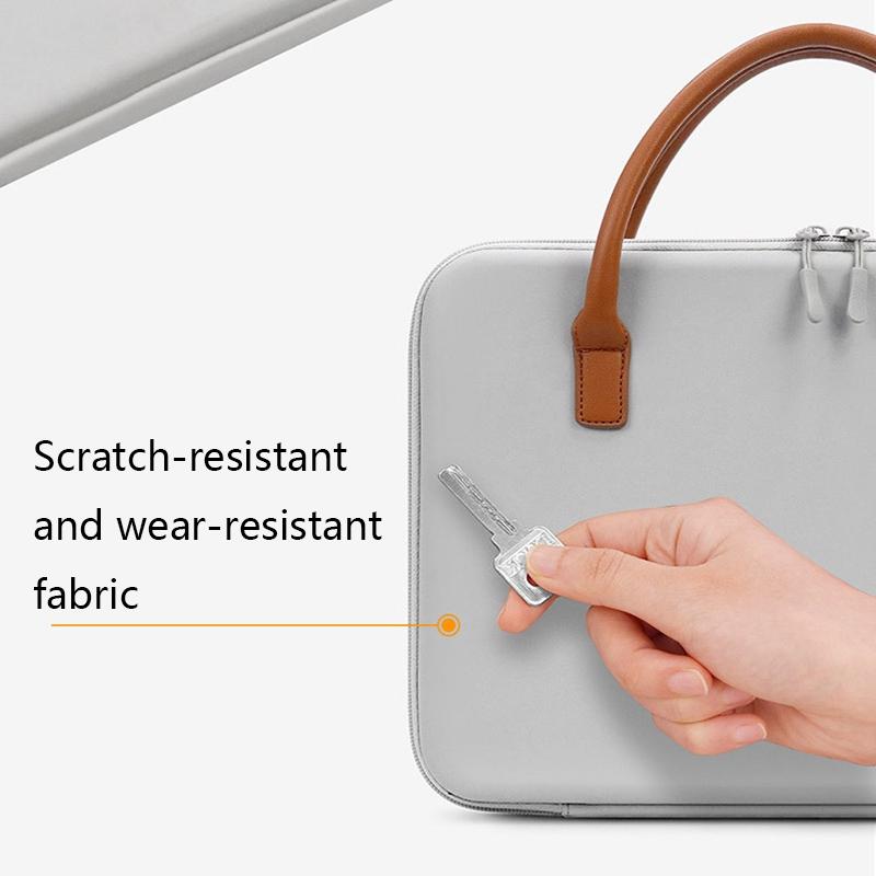 Waterproof Multifunctional Computer Bag - Gray Leather Wear-resistant 6