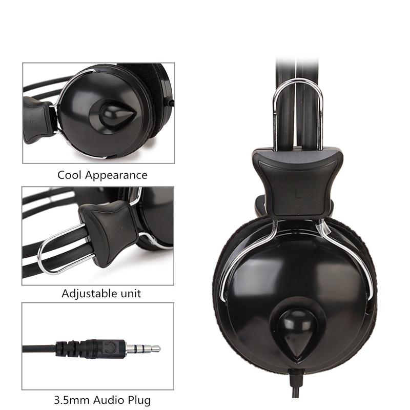 Black 3.5Mm Office Headset 1.6M Cable For Online Classes 4