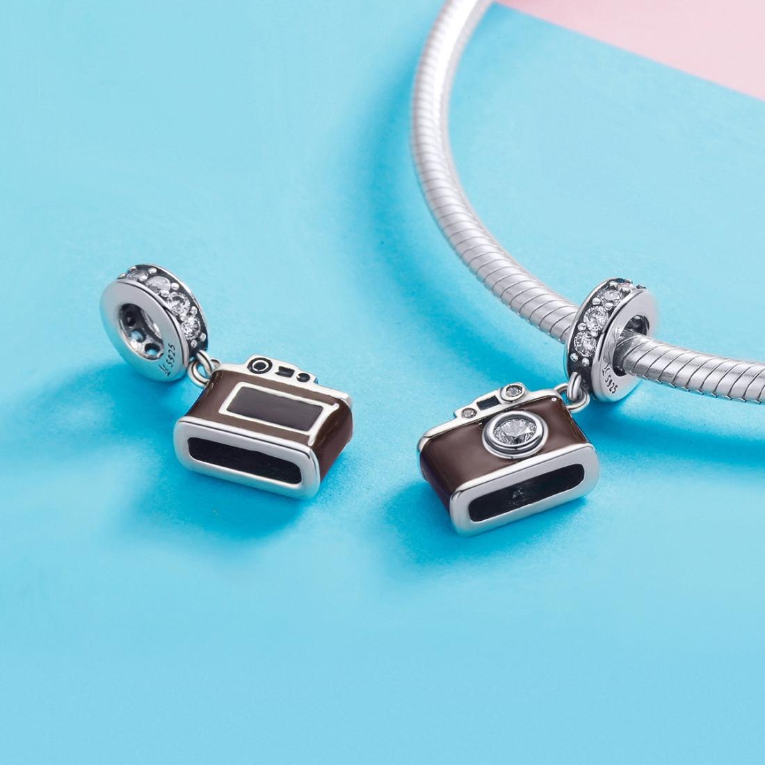 925 Sterling Silver Retro Camera Pendant For Diy Bracelets And Necklaces Style - Pendent 7