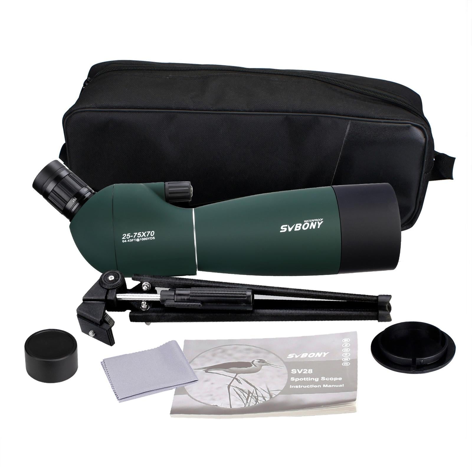 High Definition Birding Scope with Tripod - 25-75x70 - Green Film - 15Mm Eyepiece 7