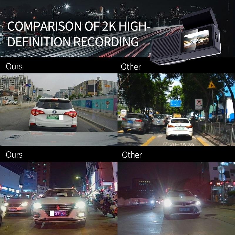 High Definition Car Wifi Dash Cam with Night Vision - 2k - Dual Recording 2K+720P 6
