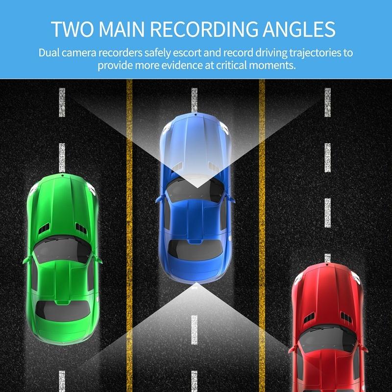 High Definition Car Wifi Dash Cam with Night Vision - 2k - Dual Recording 2K+720P 8