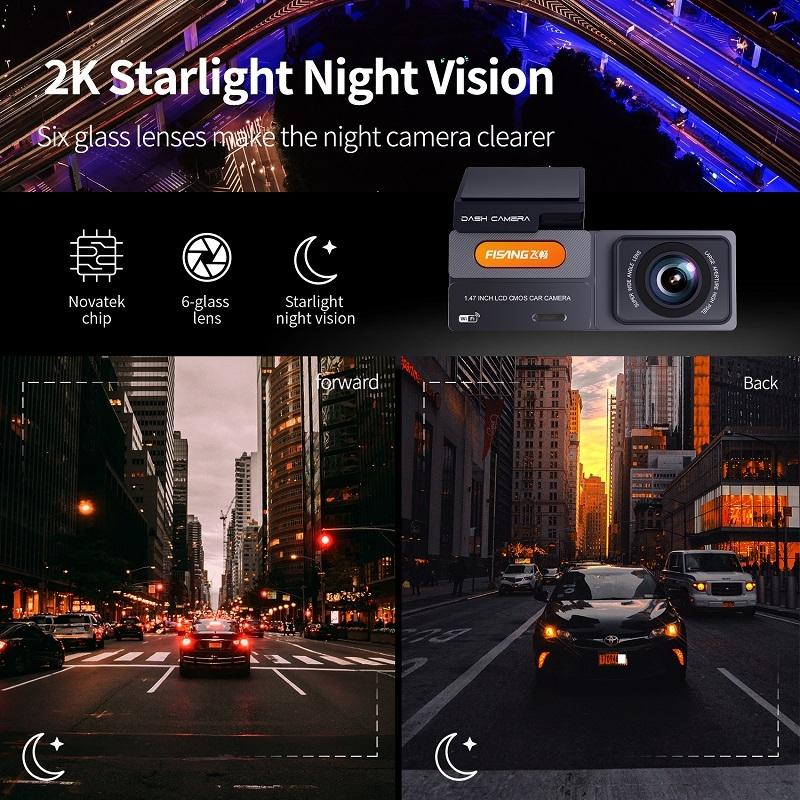High Definition Car Wifi Dash Cam with Night Vision - 2k - Dual Recording 2K+720P 13