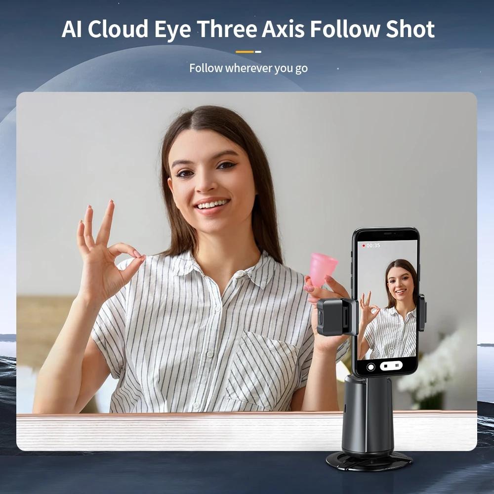 Auto Tracking Gimbal Stabilizer with Fill Light and Selfie Stick - 360 Degree Rotation - A200 Set 1 12
