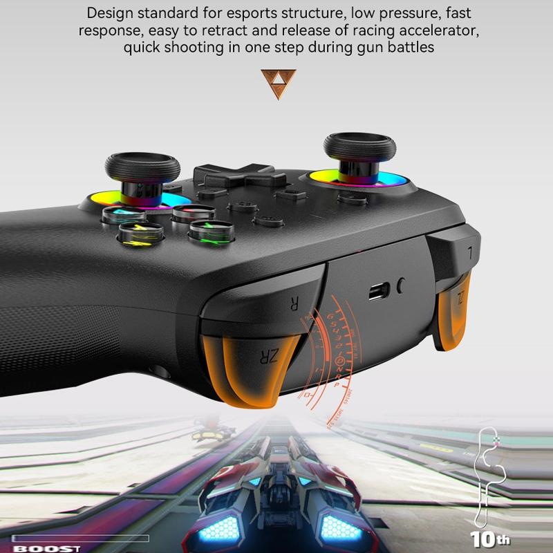 Wireless Gamepad for Nintendo Switch / Pro - Tooth Design - Tbd0603716901 Black Gold 5
