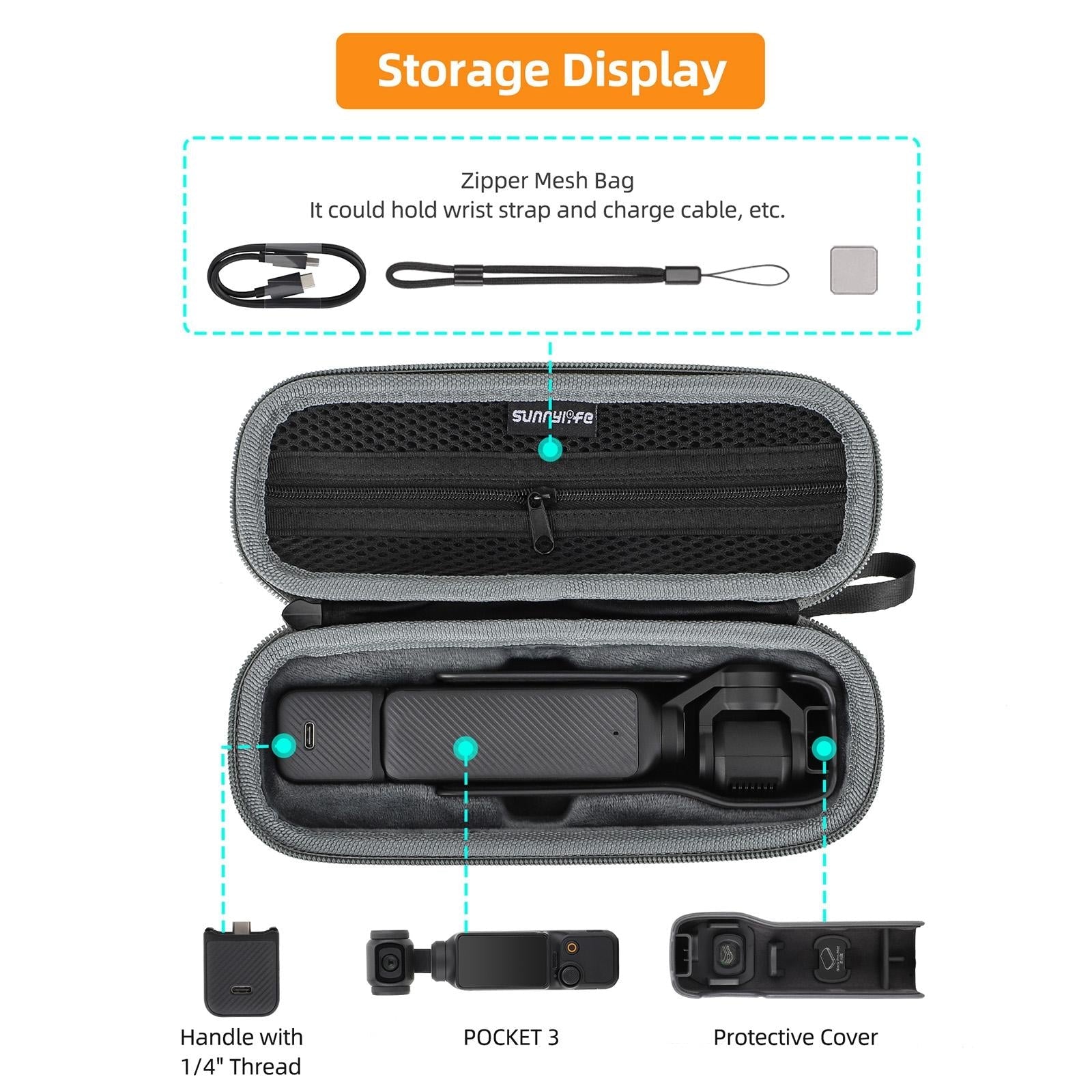 Portable Storage Case for Dji Pocket 3 - Complete Protection for Travel - Full Set Bag 12