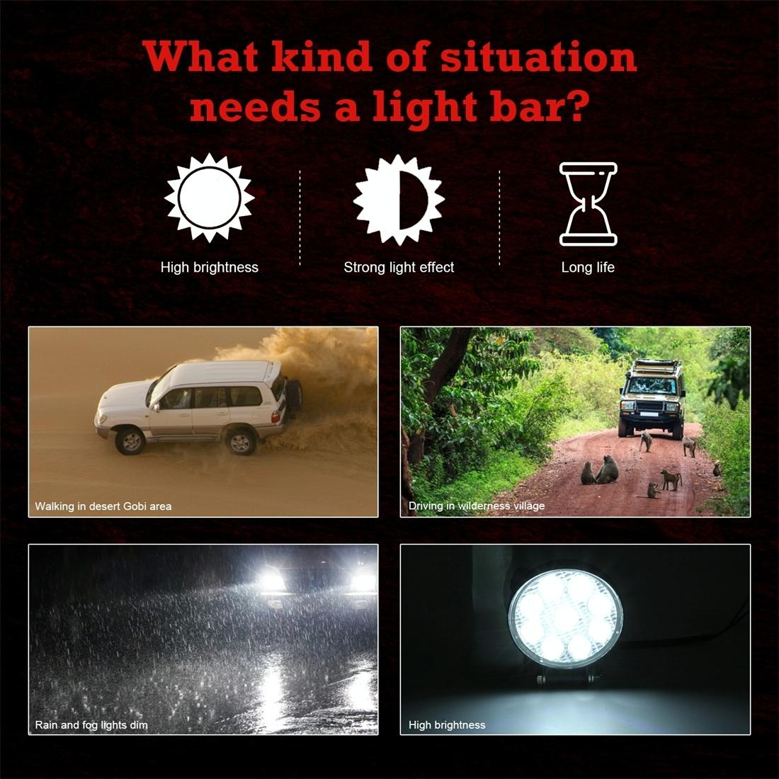6.3W 10 - 30V Dc 6000K 3 Inch 9 Leds Circle Offroad Truck Car Driving Light Spotlight Work Light Fog Light 5
