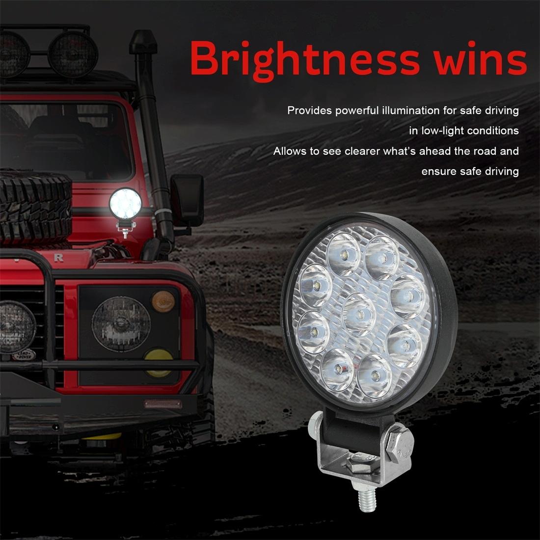 6.3W 10 - 30V Dc 6000K 3 Inch 9 Leds Circle Offroad Truck Car Driving Light Spotlight Work Light Fog Light 9