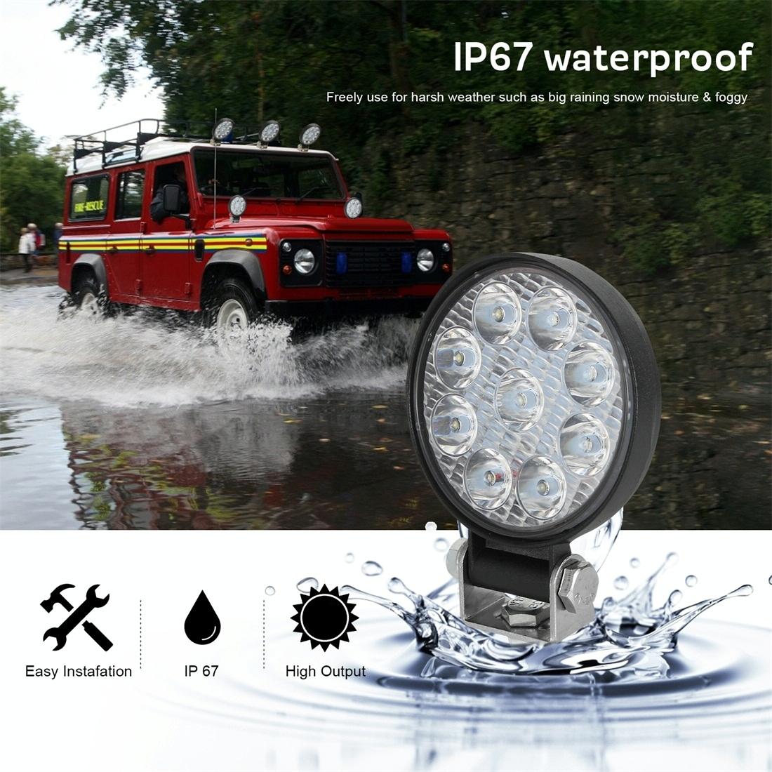 6.3W 10 - 30V Dc 6000K 3 Inch 9 Leds Circle Offroad Truck Car Driving Light Spotlight Work Light Fog Light 10