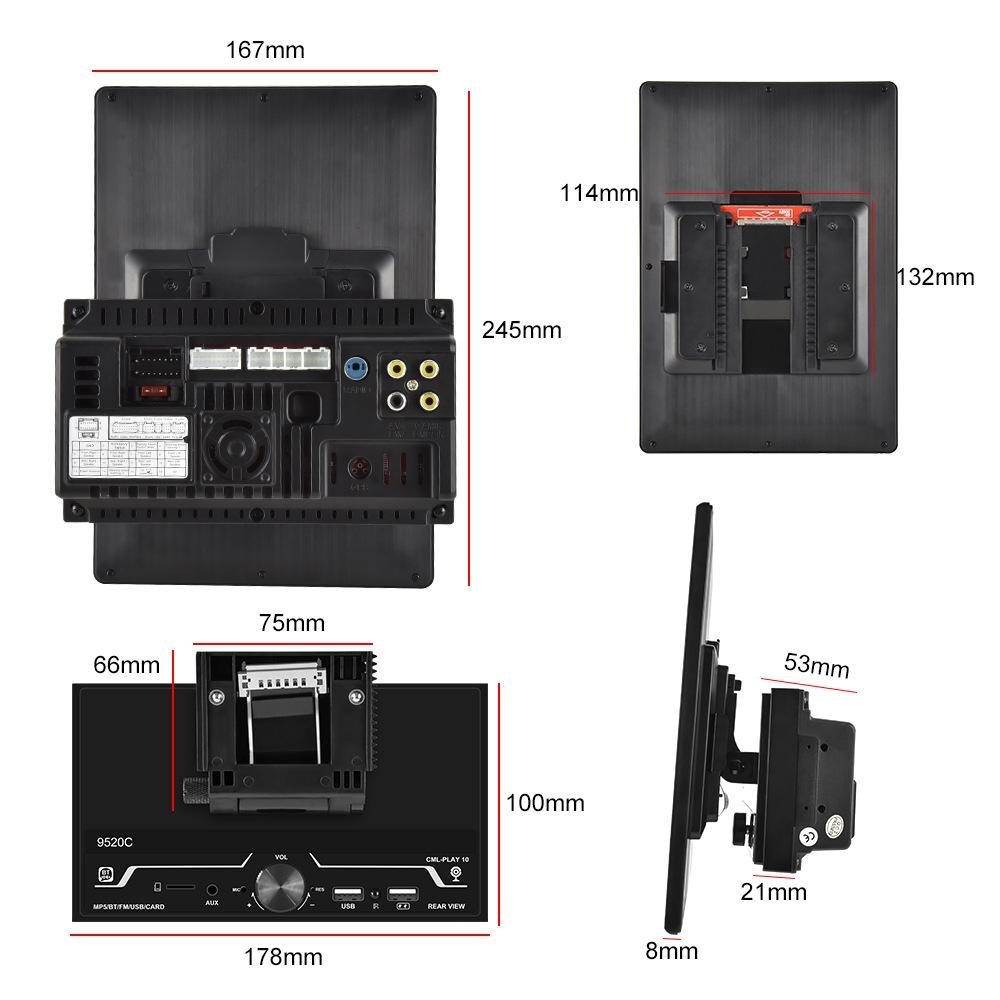 9.5 Inch Vertical Screen Car Mp5 Player - Double Spindle 4