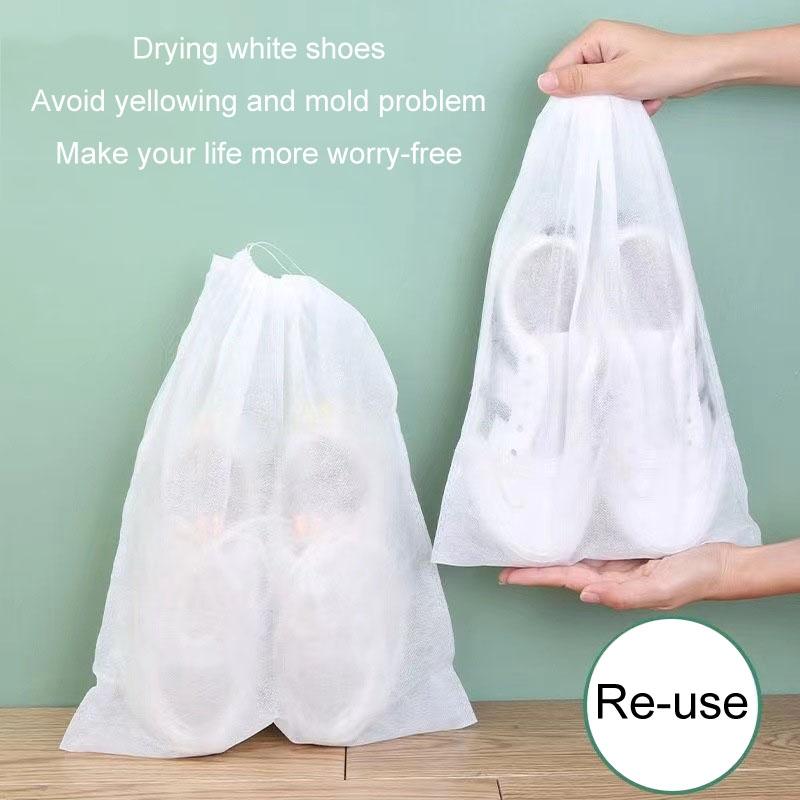 50 Pcs Thickened Non Woven Shoe Storage Bag Portable & Sunscreen - 50Pcs /Pack 24X38Cm Small 6