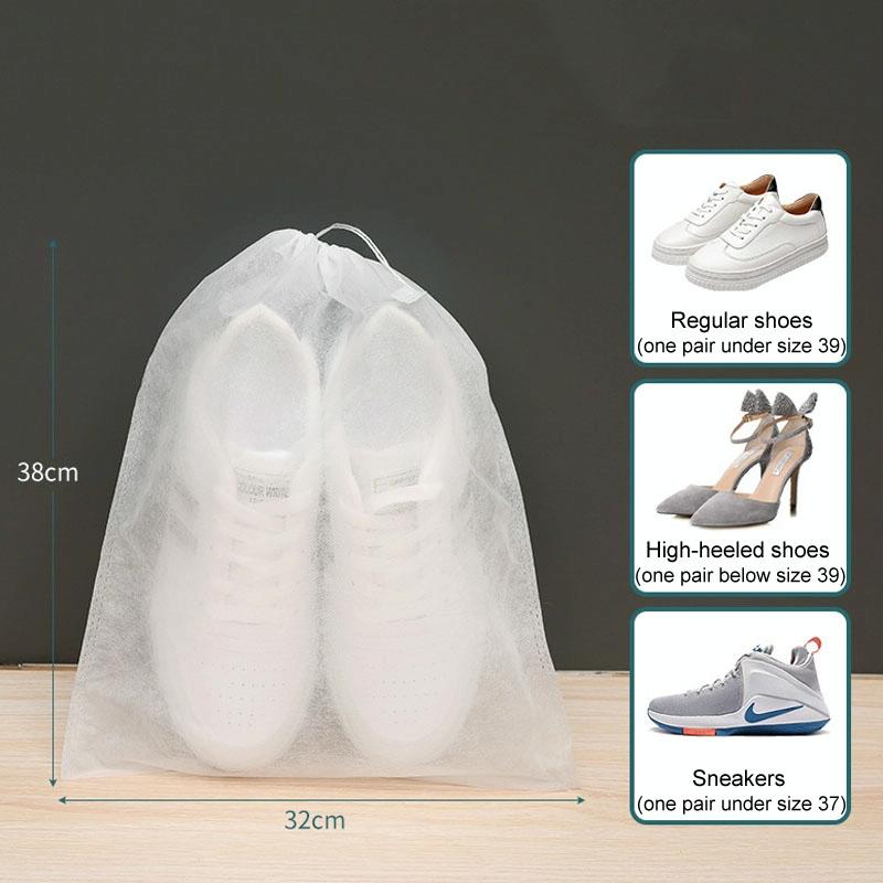 50 Pcs Thickened Non Woven Shoe Storage Bag Portable & Sunscreen - 50Pcs /Pack 24X38Cm Small 15
