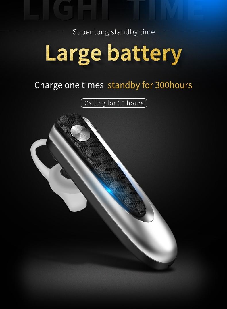 Wireless Bluetooth Earbud for Hands-free Calls and Music - Large Battery - Black 3