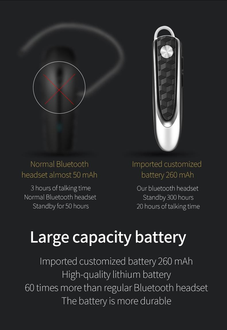 Wireless Bluetooth Earbud for Hands-free Calls and Music - Large Battery - Black 5