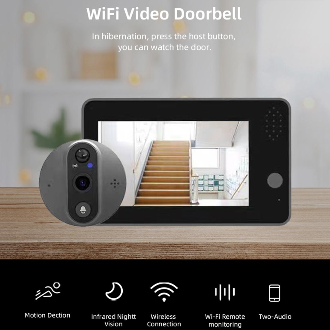 Smart Wifi Doorbell With Night Vision & Motion Detection - 4.3 Inch Screen 3