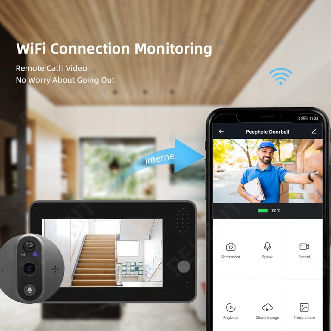 Smart Wifi Doorbell With Night Vision & Motion Detection - 4.3 Inch Screen 5