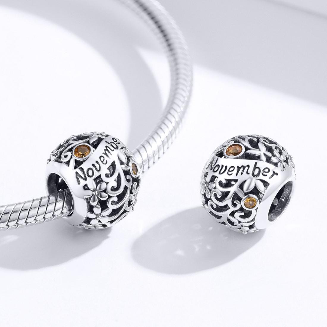 925 Sterling Silver Diy Birthstone Bracelet & Necklace Set November Style - November 4
