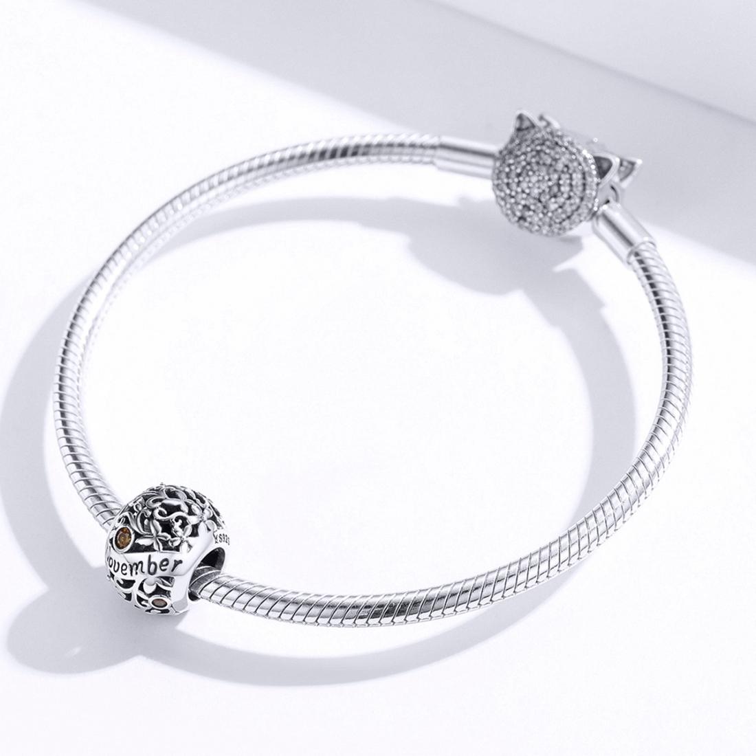 925 Sterling Silver Diy Birthstone Bracelet & Necklace Set November Style - November 5