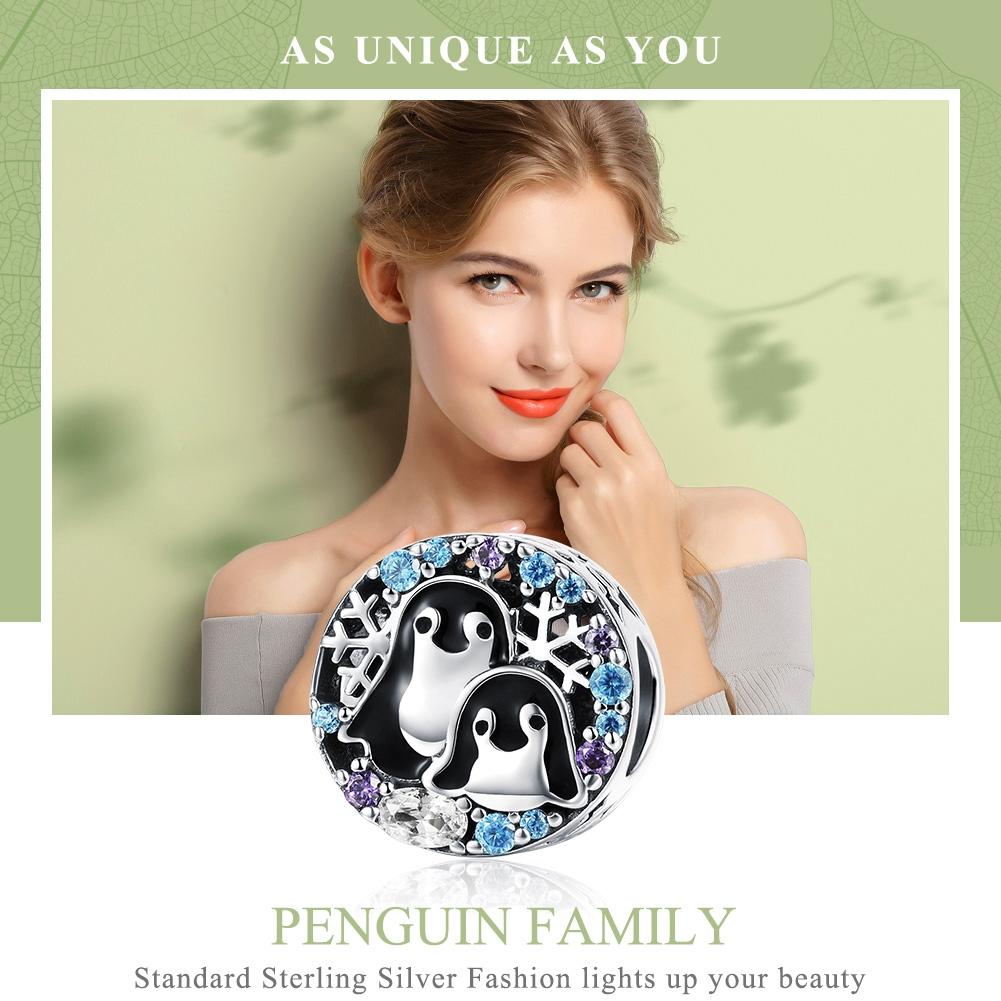 925 Sterling Silver Penguin Bracelet With Diamond Beads 4