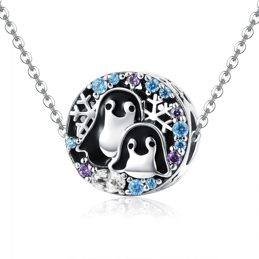 925 Sterling Silver Penguin Bracelet With Diamond Beads 6