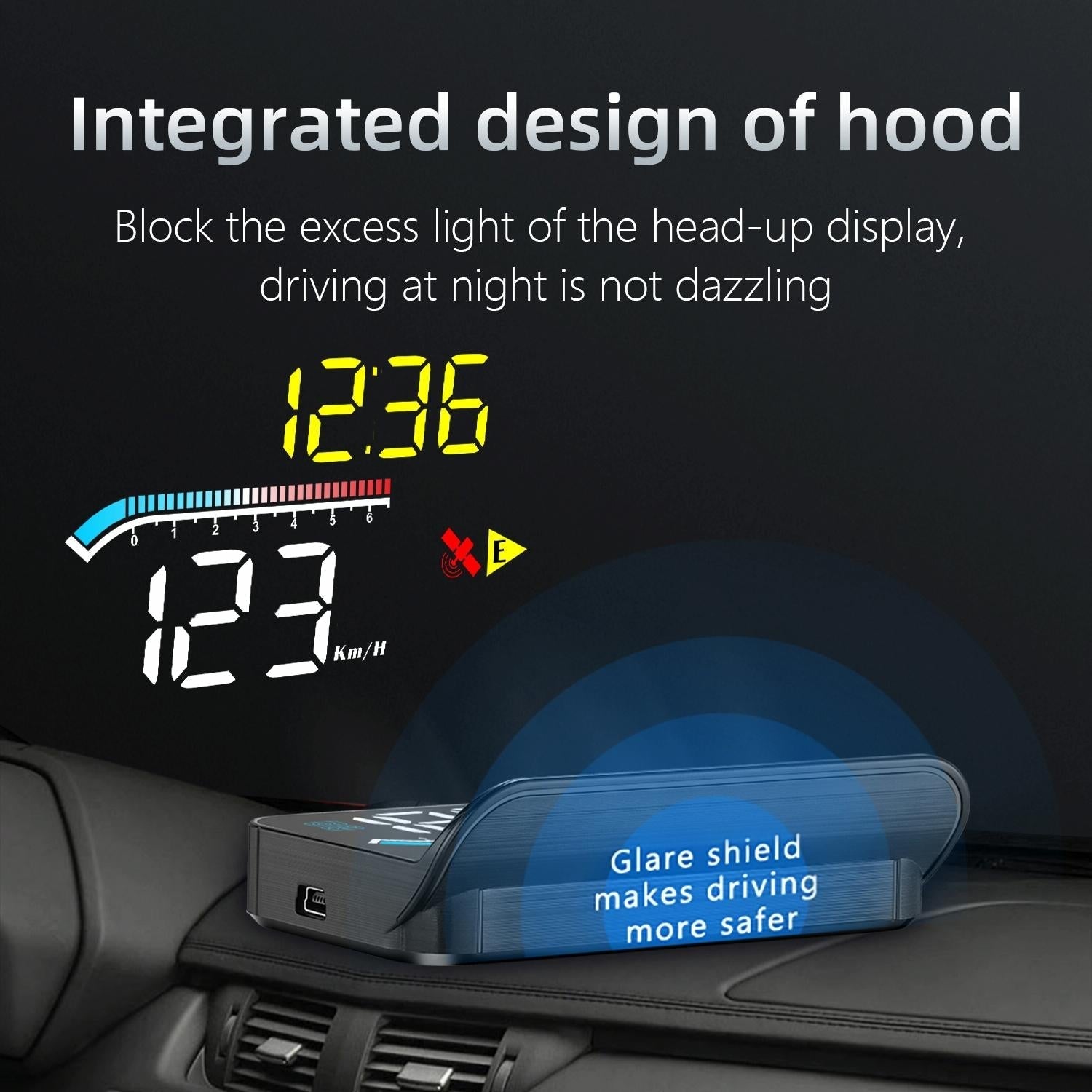Car Hud Head Up Display Gps Speed Meter Obd2 Diagnostic Tool 7