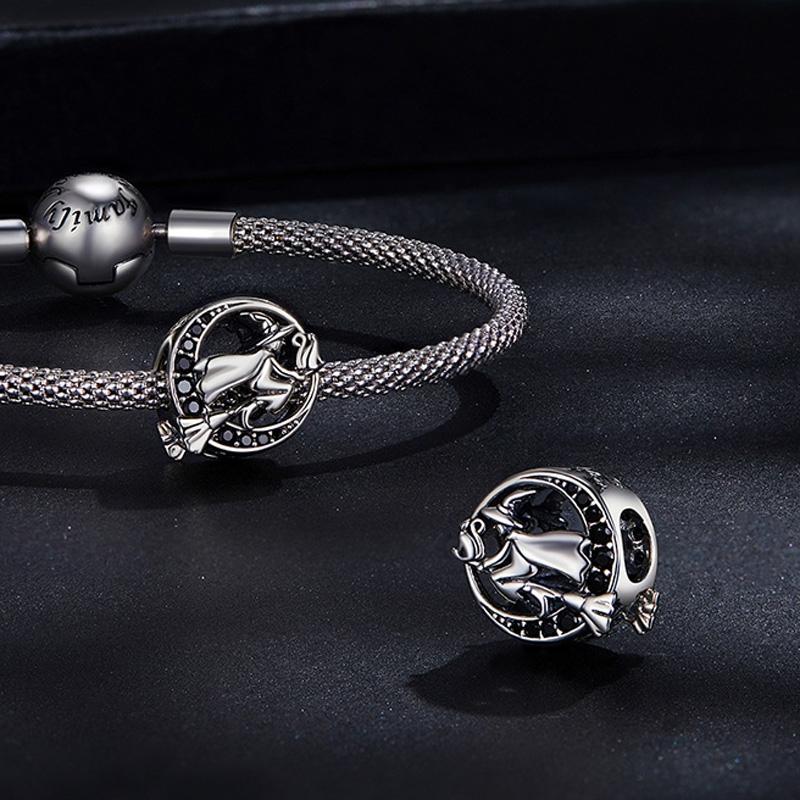 925 Sterling Silver Halloween Witch Diy Bracelet Bead Accessories 4