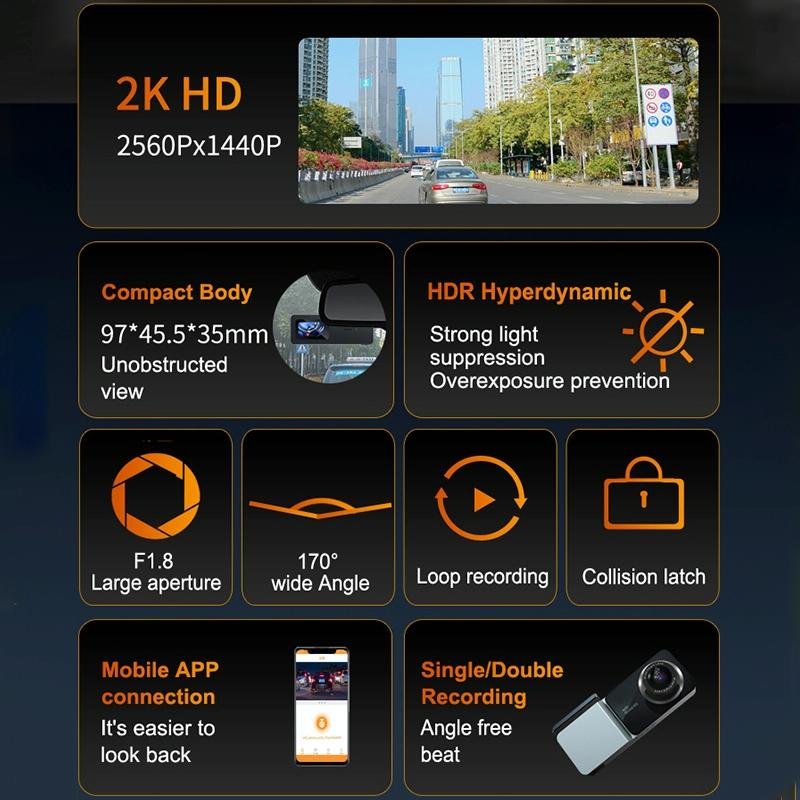 2k Night Vision Car Recorder with Wifi & Mobile App Support 8