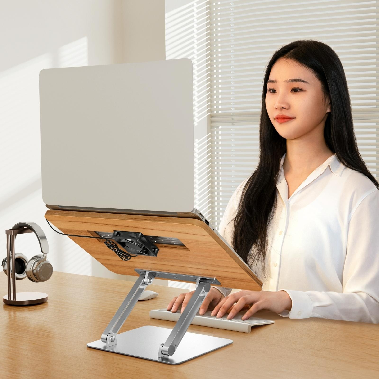 Adjustable Folding Laptop Stand with Cooling Fan - Portable Tablet Holder 6