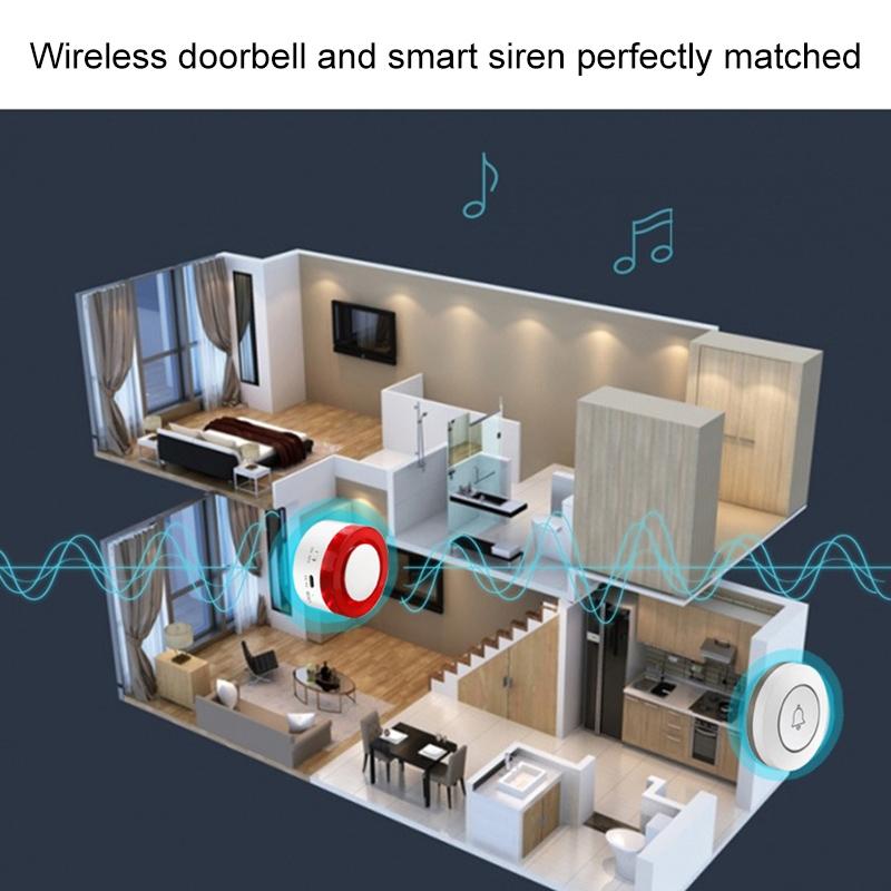 Anti-Theft Wireless Doorbell Button Alarm - Compact 9