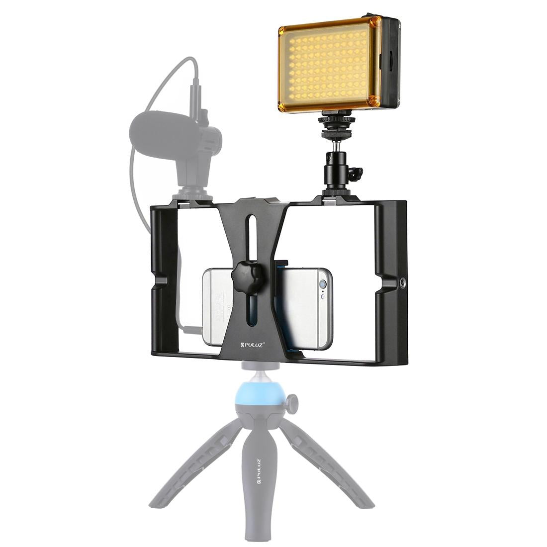 Vlogging Live Broadcast Led Selfie Light Kit With Tripod Head - Blue